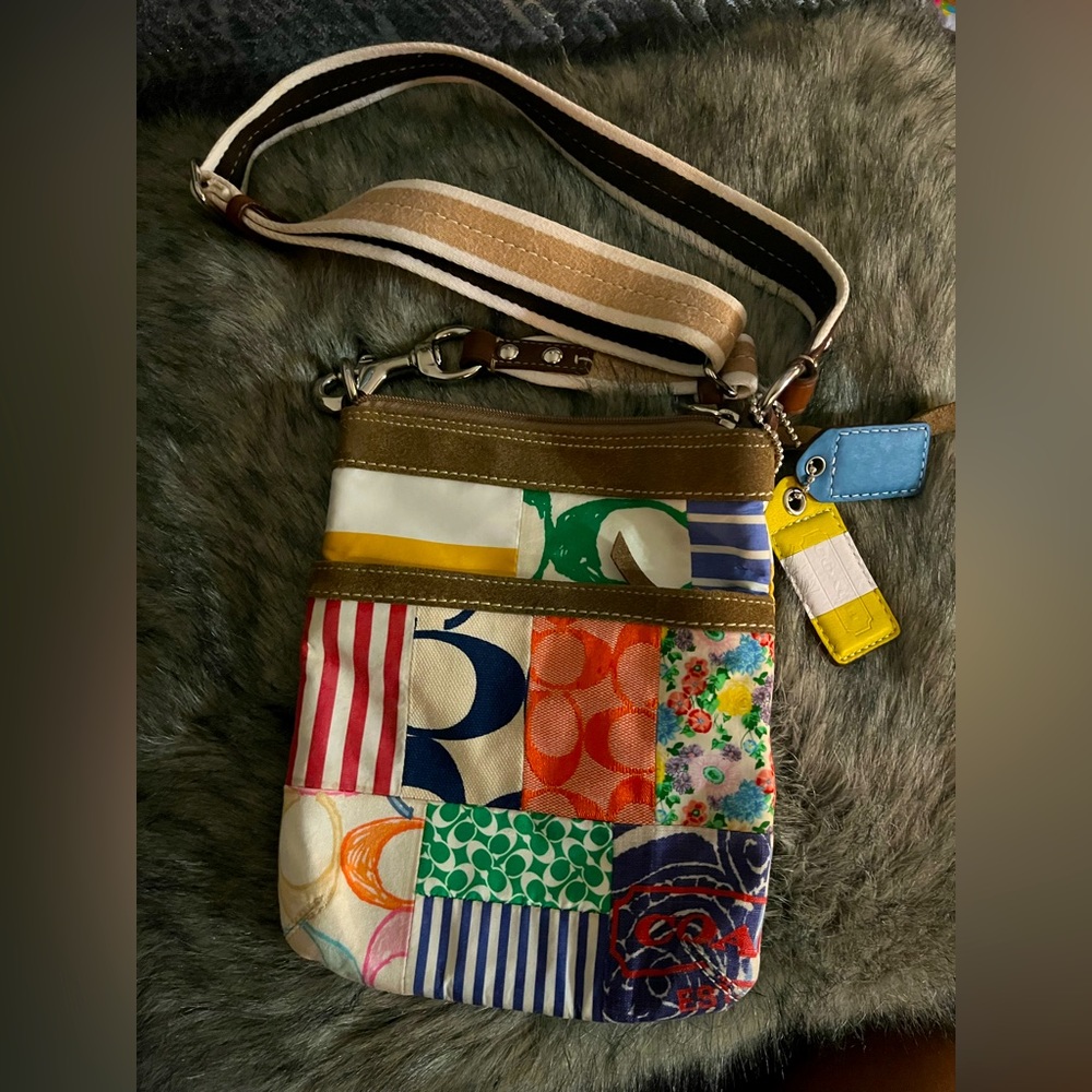 Vintage Coach patchwork crossbody bag
